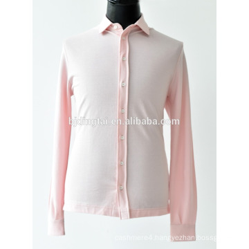 men pink color knitted shirt